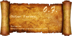 Oster Ferenc névjegykártya